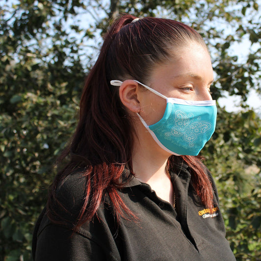Reusable Fashion Face Covering - Blue Butterfly (Adult)
