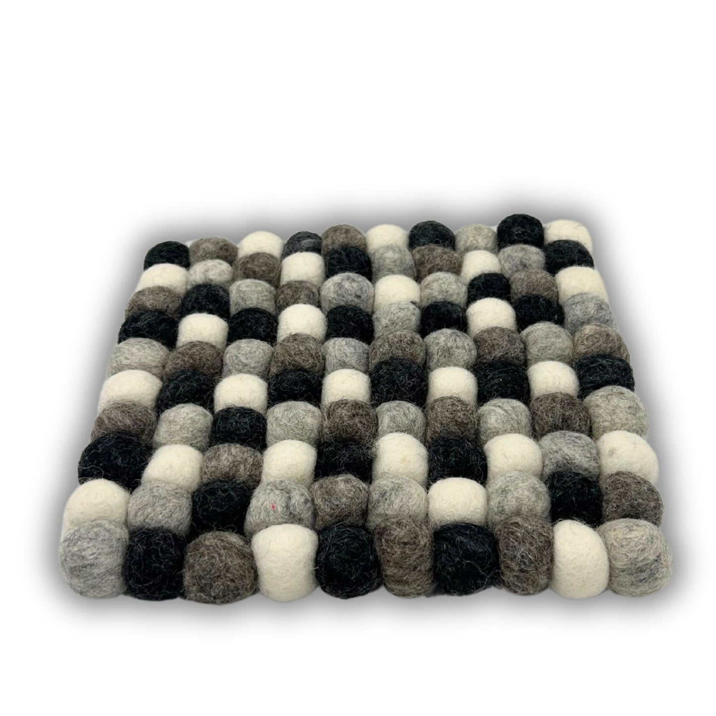 Felt Ball Square Placemat -Multi Grey Colour