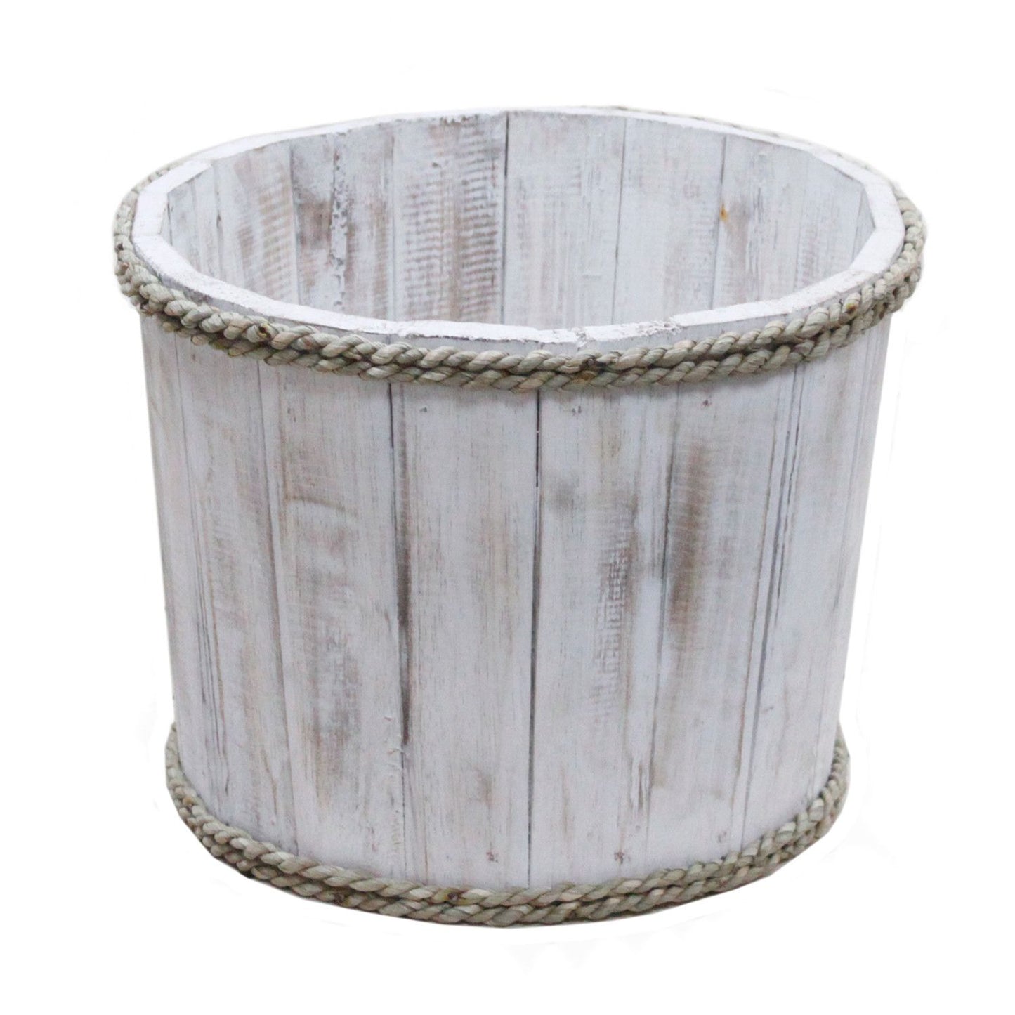Small Nautical Display Tub - Whitewash 21x29cm