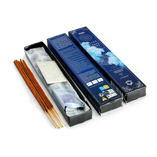 Lemongrass Zodiac Gemstone Crystal Incense - Leo