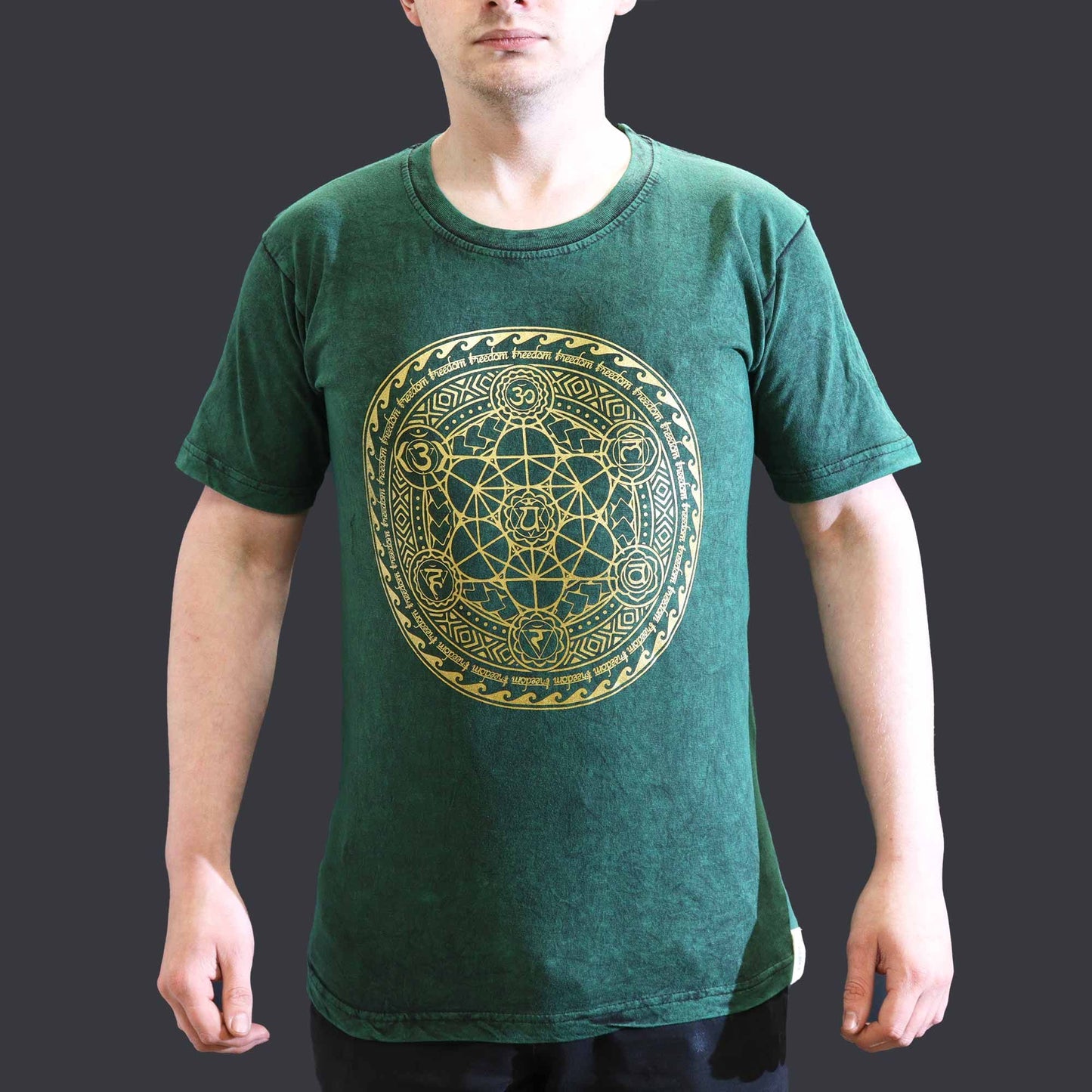 Small Stone Washed T-Shirt - Chakra - Green