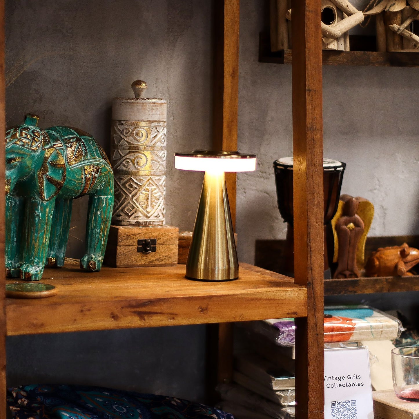 Touch Lamp - Tall Stem Copper - USB (C) - Rechargable (400 Watt)