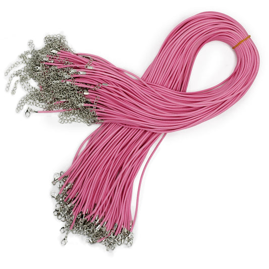 Waxed Pendant Cord - 2mm x 55cm - Pink 102