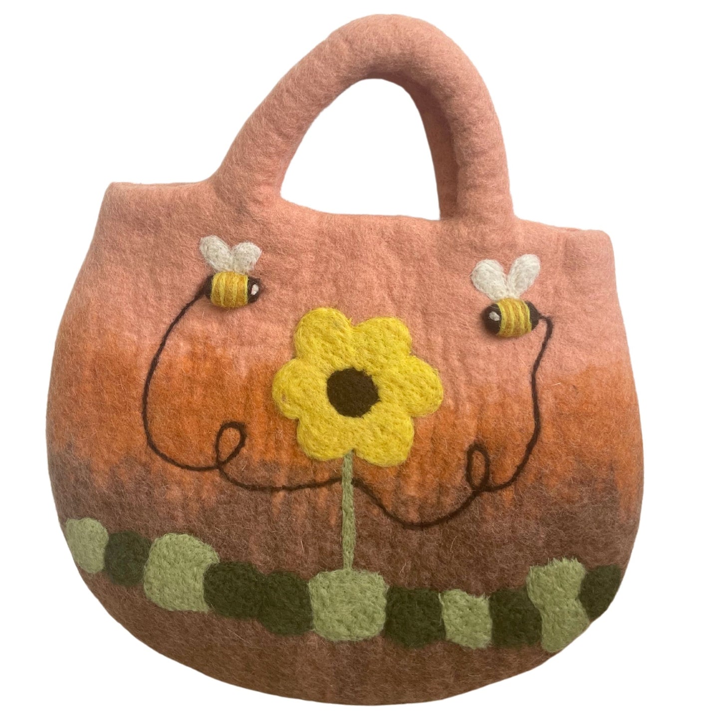 Sun Flower & Bees Felted Bag