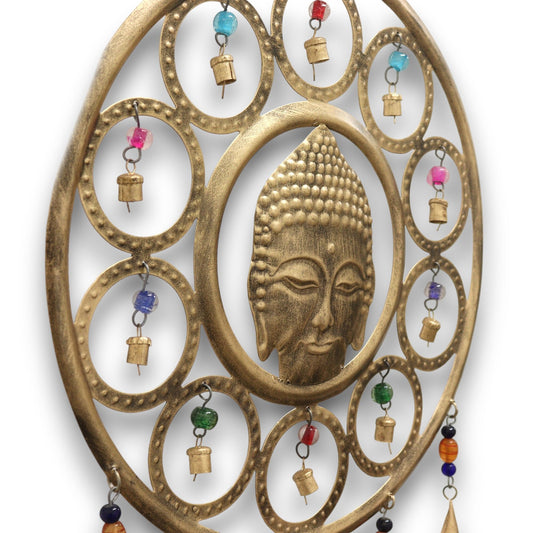 Indian Chimes - Lrg Buddha Face 15 Bell Chimes