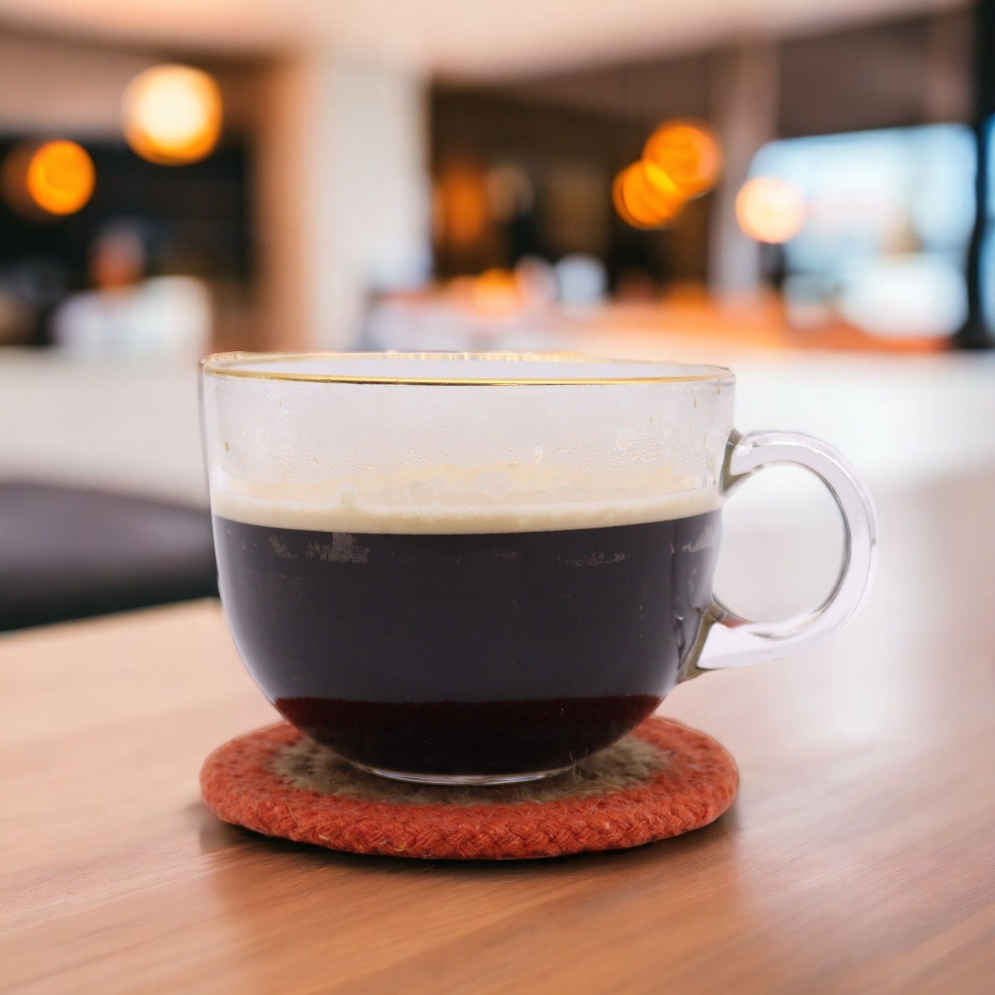 Natural Coaster - Jute & Cotton 10cm (set of 4) - Clay Boarder