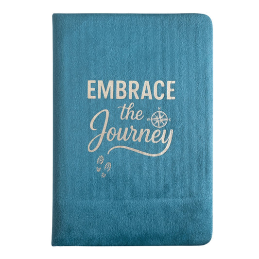 Light Blue Velvet Notebook - 80 pages - Embrace The Journey