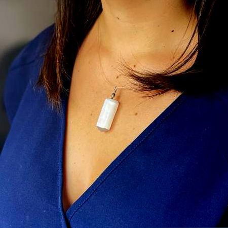Selenite Obelisk Pendant