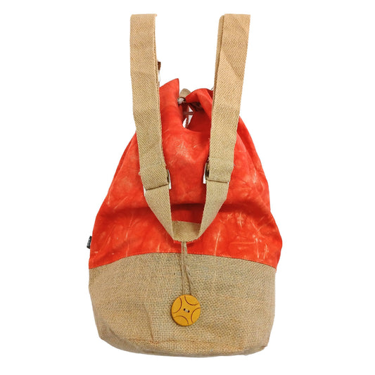 All Natural Backpack - Orange Stonewash - Namaste Hand