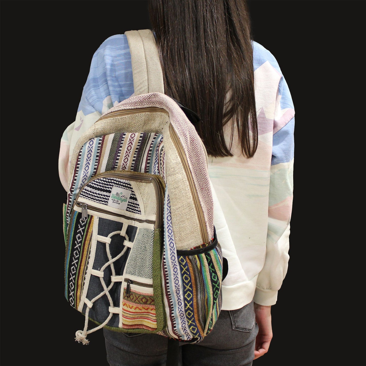 Large Backpack - Rope & Pockets Style