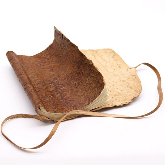 Rolled Leather Travel Notebook - 96 pages - Natural 21x15cm