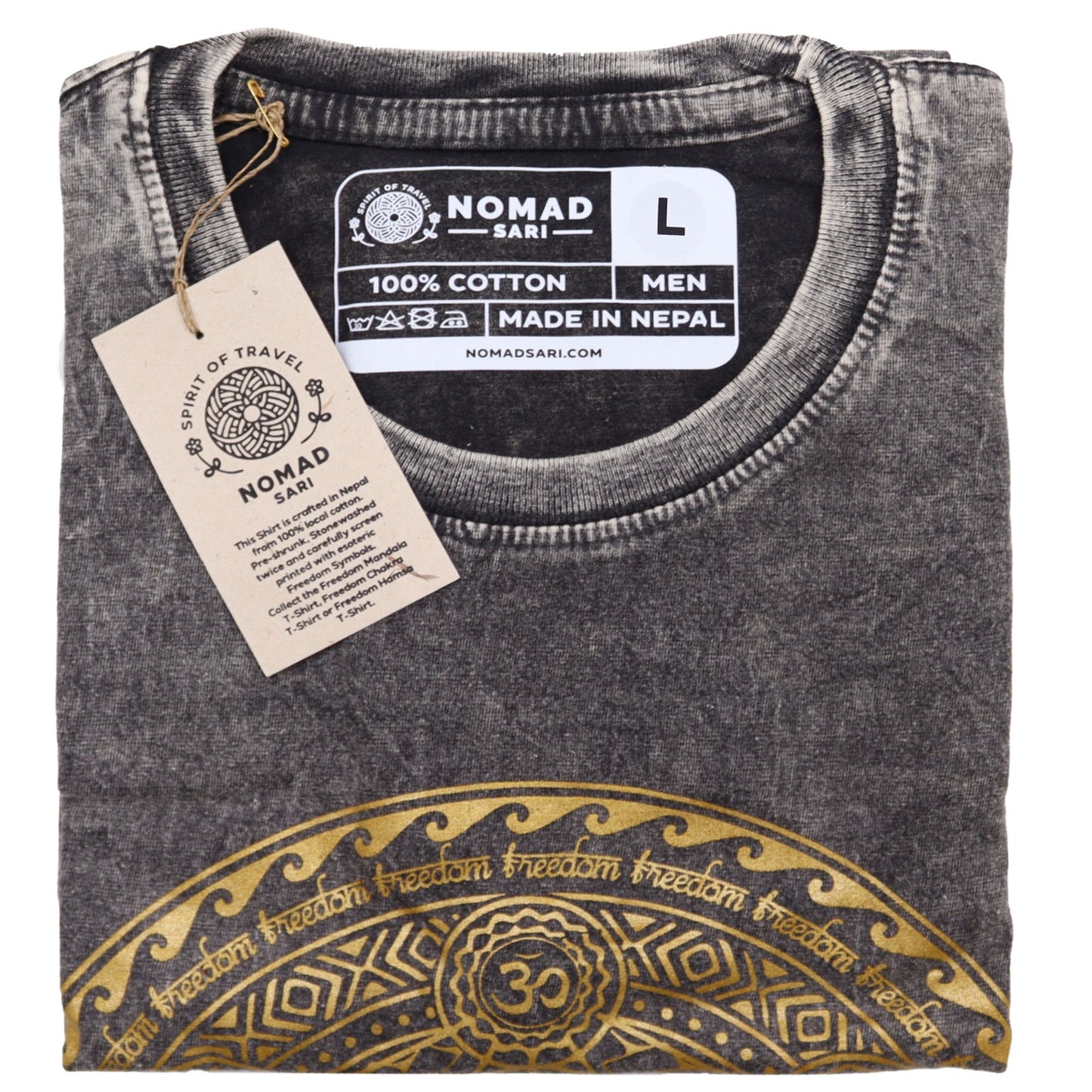 Large Stone Washed T-Shirt - Chakra - Dark Grey