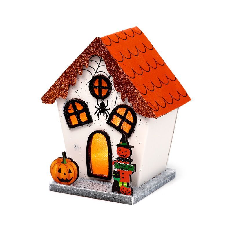 Spooky Spider Pumpkin House Halloween LED Decoration