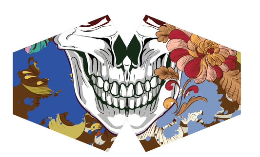 Reusable Fashion Face Mask - Colourful Calavera (Adult)