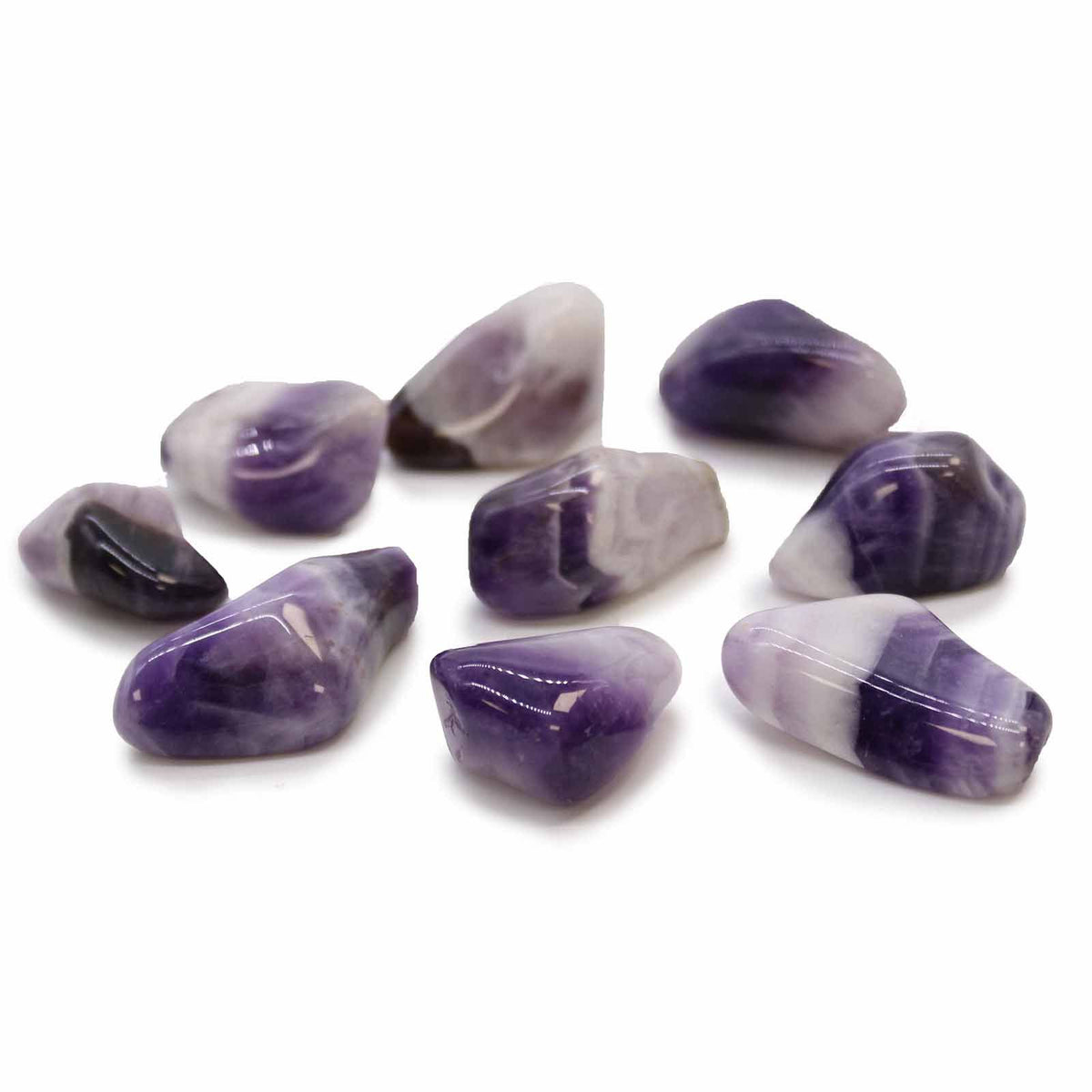 Banded amethyst tumble stones grade B, a beautiful natural crystal gift