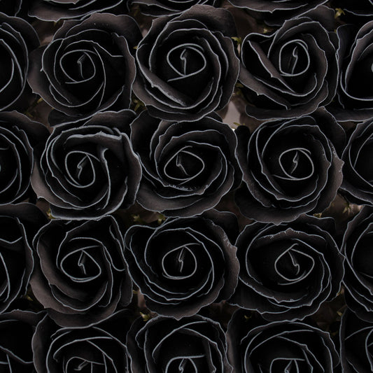 Craft Soap Flowers - Med Rose - Black With white Rim