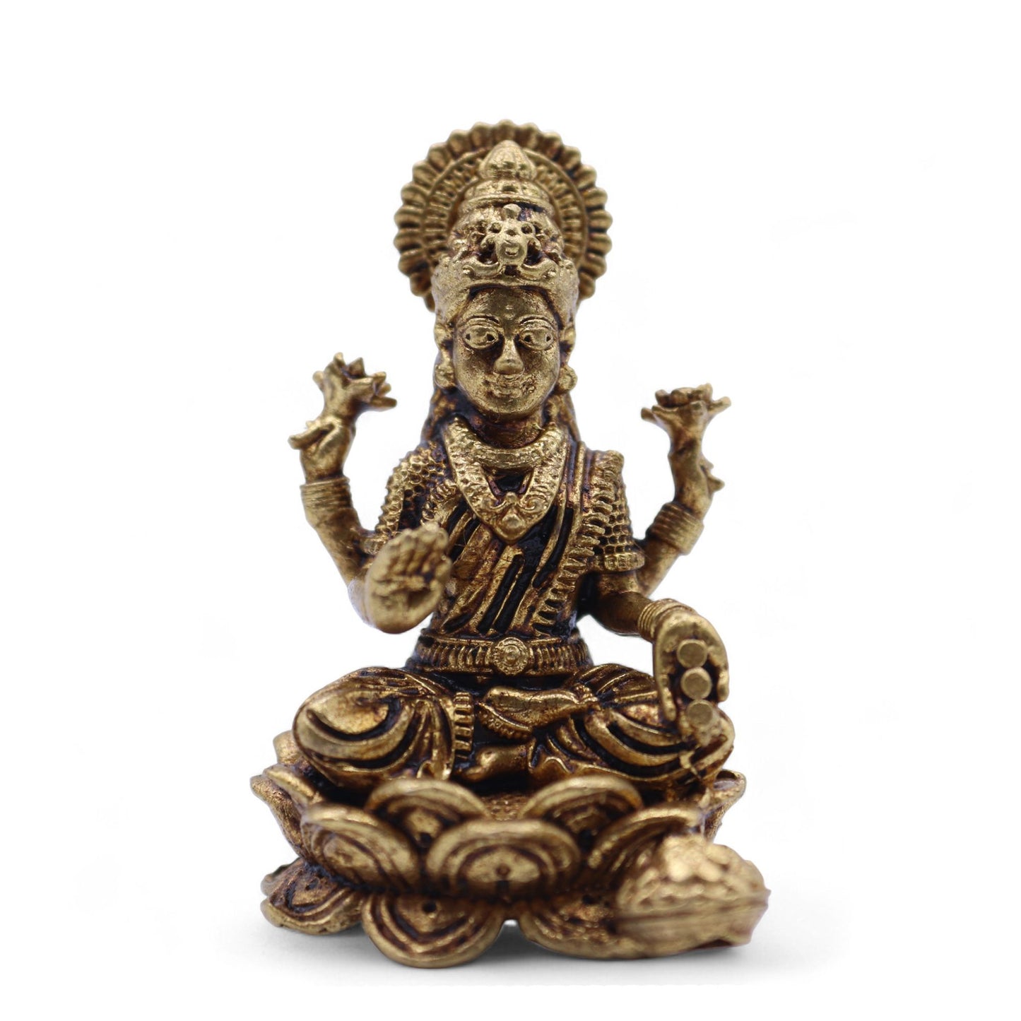 Brass Miniature Gods - Laxmi (22gms)  - 37mm