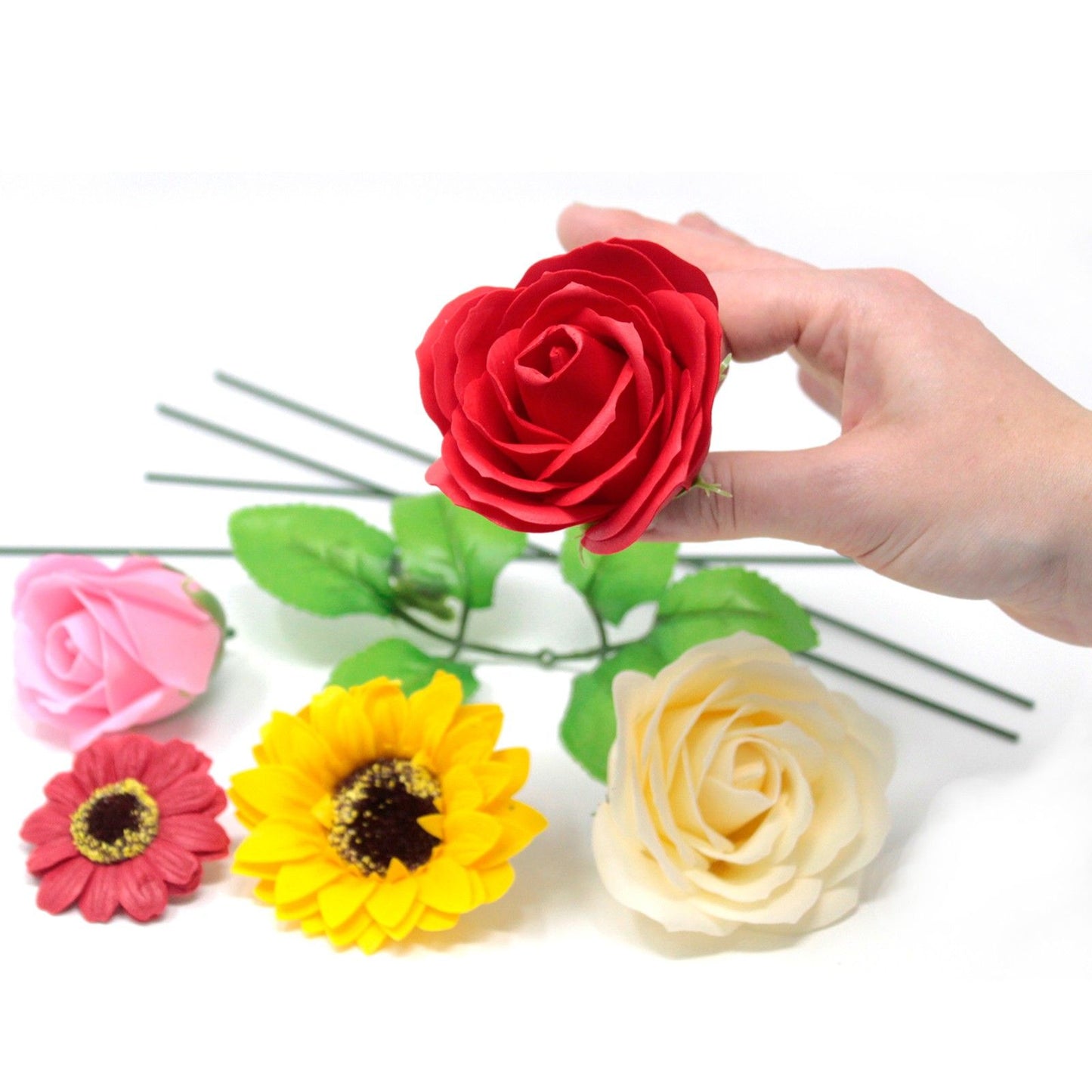 Craft Soap Flowers - Med Rose - Lavender
