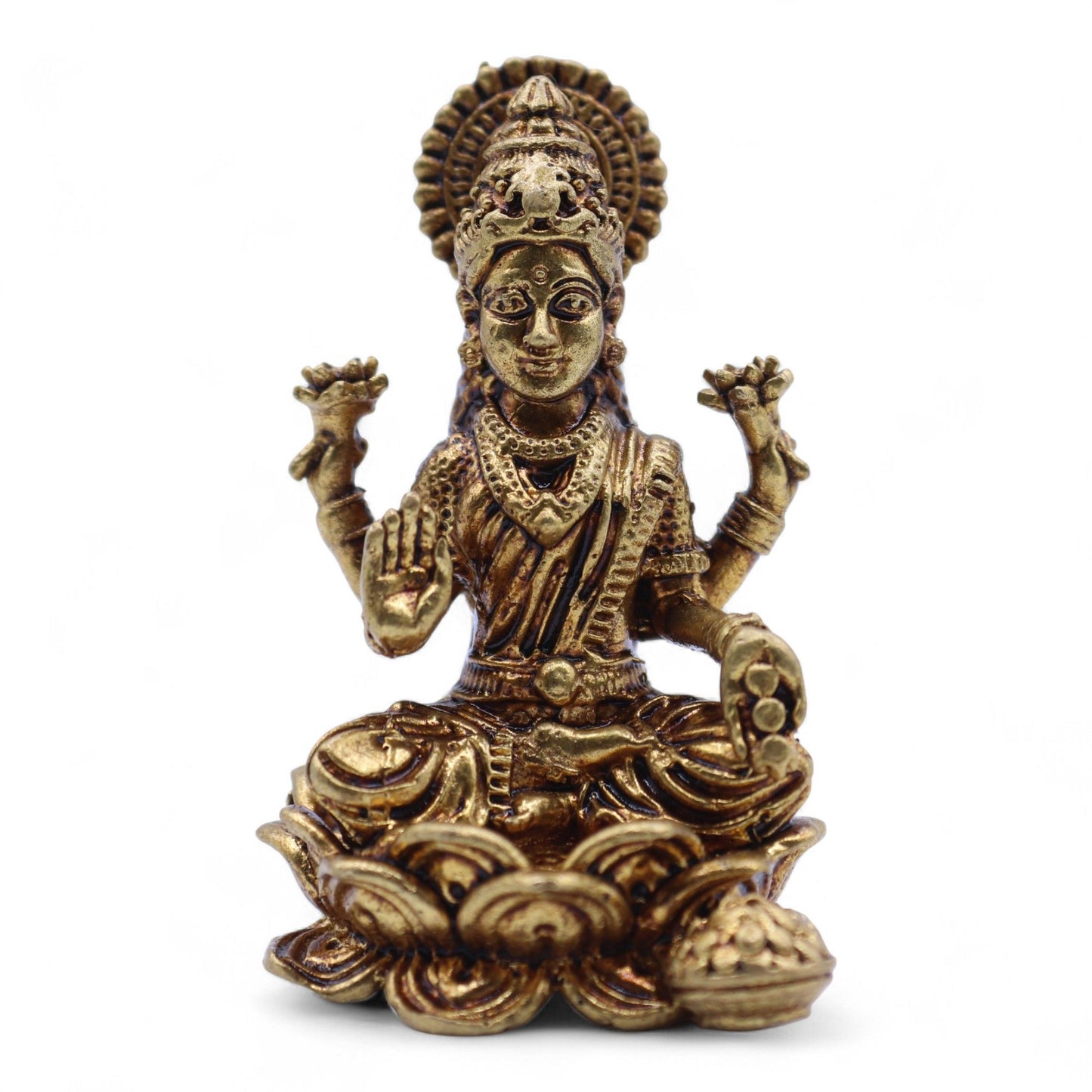 Brass Miniature Gods - Laxmi (52gms)  - 49mm