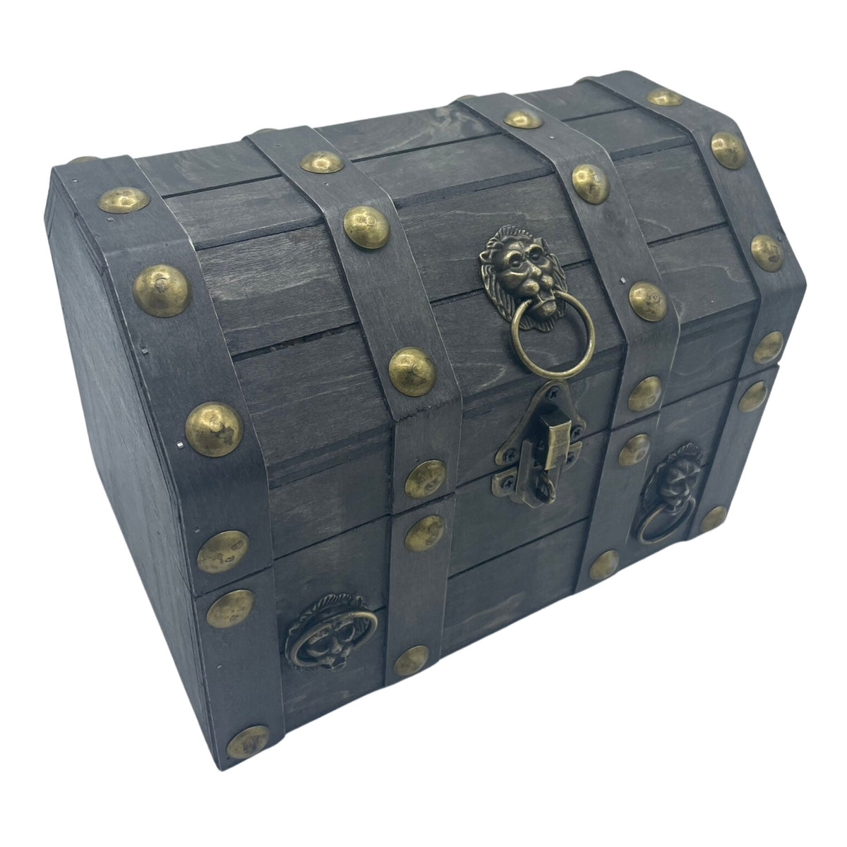 Large grey treasure chest box ideal for storage or as a stylish and practical gift