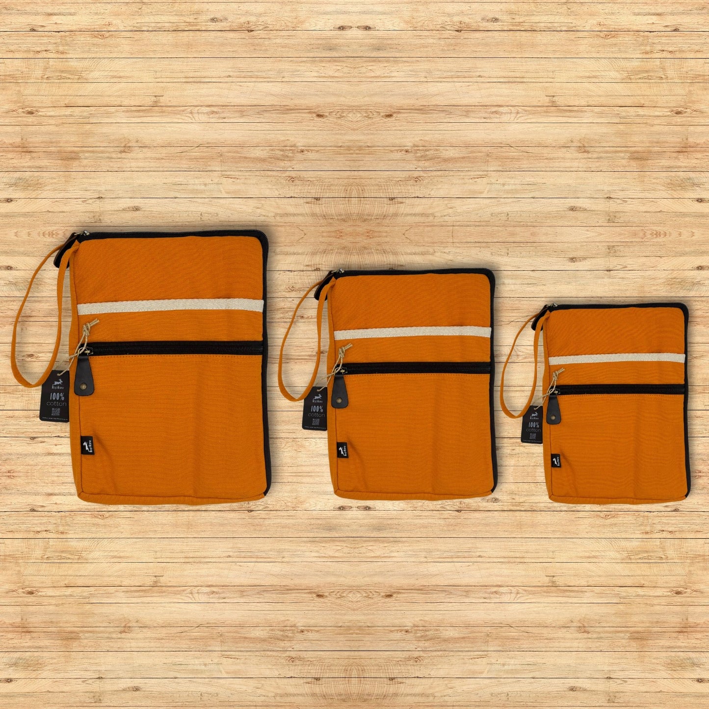 Canvas Travel Laptop Pouch - Orange