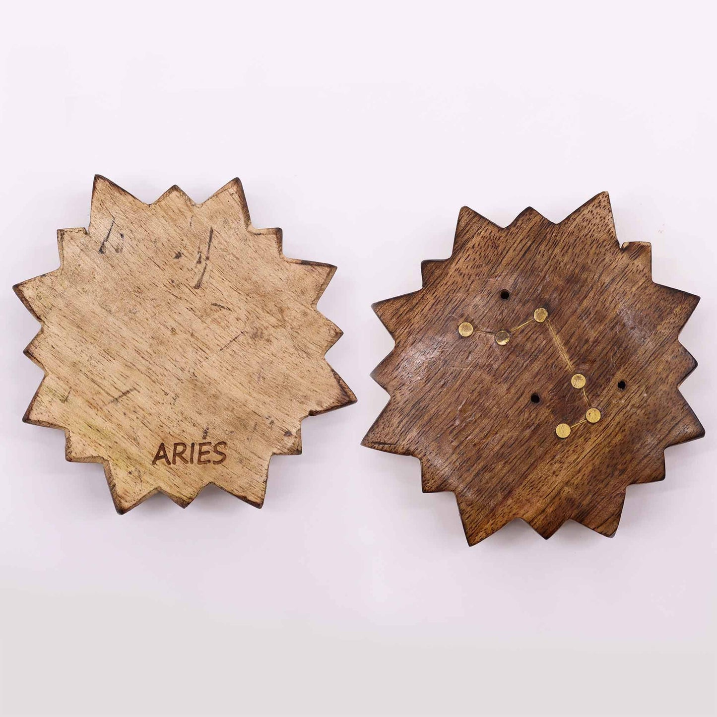 Engraved and Brass Zodiac Sign Incense Burner - Sun