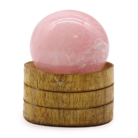 Gemstone Sphere 40mm - Rose Quartz with Stand