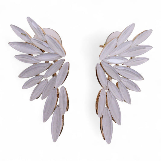 Pearl - Vintage Glass - Angel Wings - Earrings