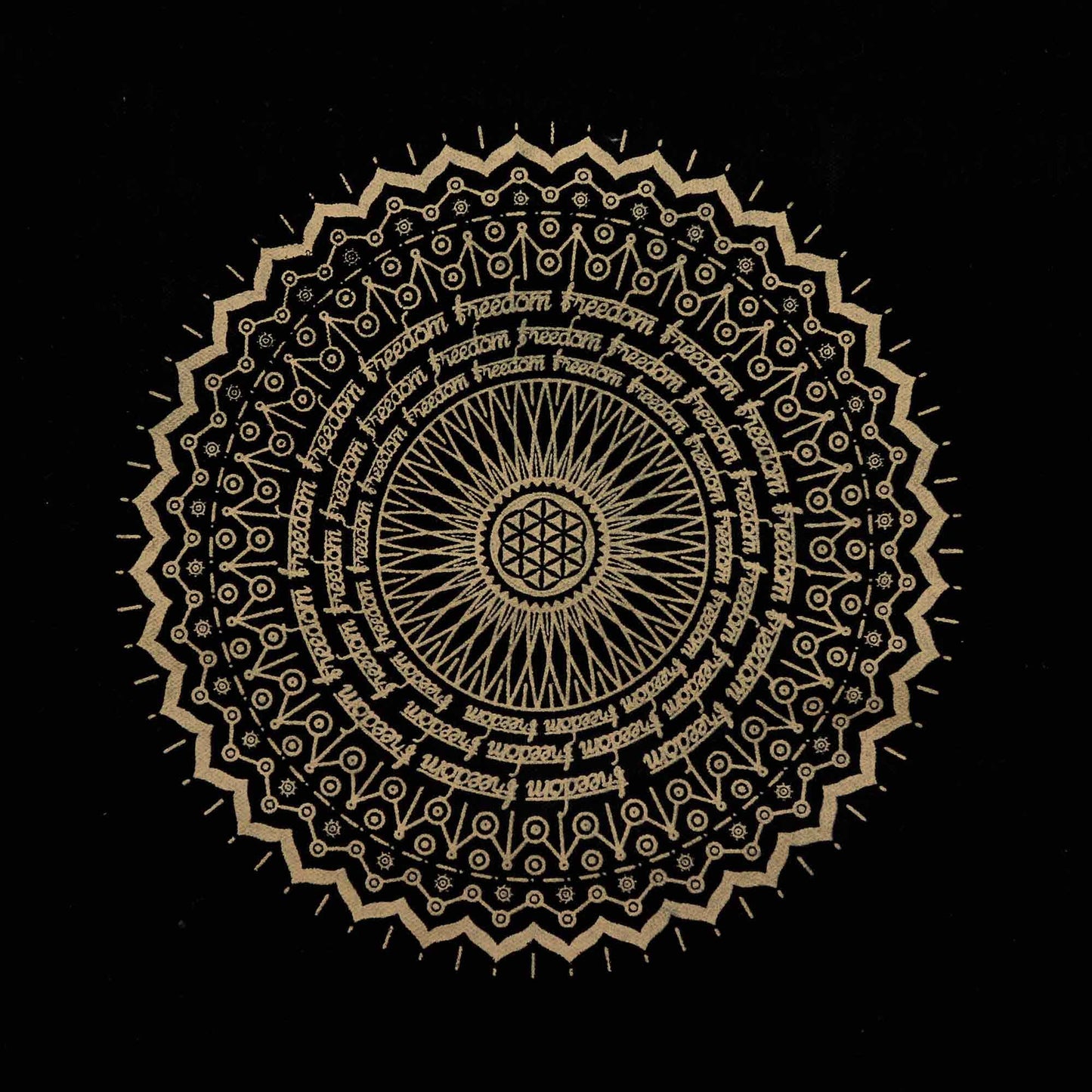 Oversized Stonewash Tote Bag 14oz - Freedom Mandala