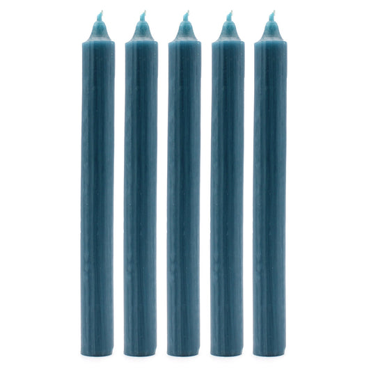 Solid Colour Dinner Candle Set - Pack of 21 - Rustic Teal