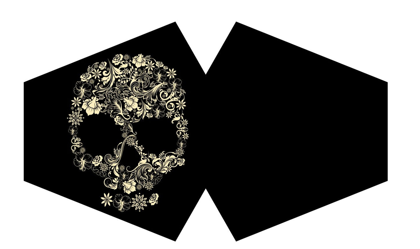 Reusable Fashion Face Mask - Flower Skull (Adult)
