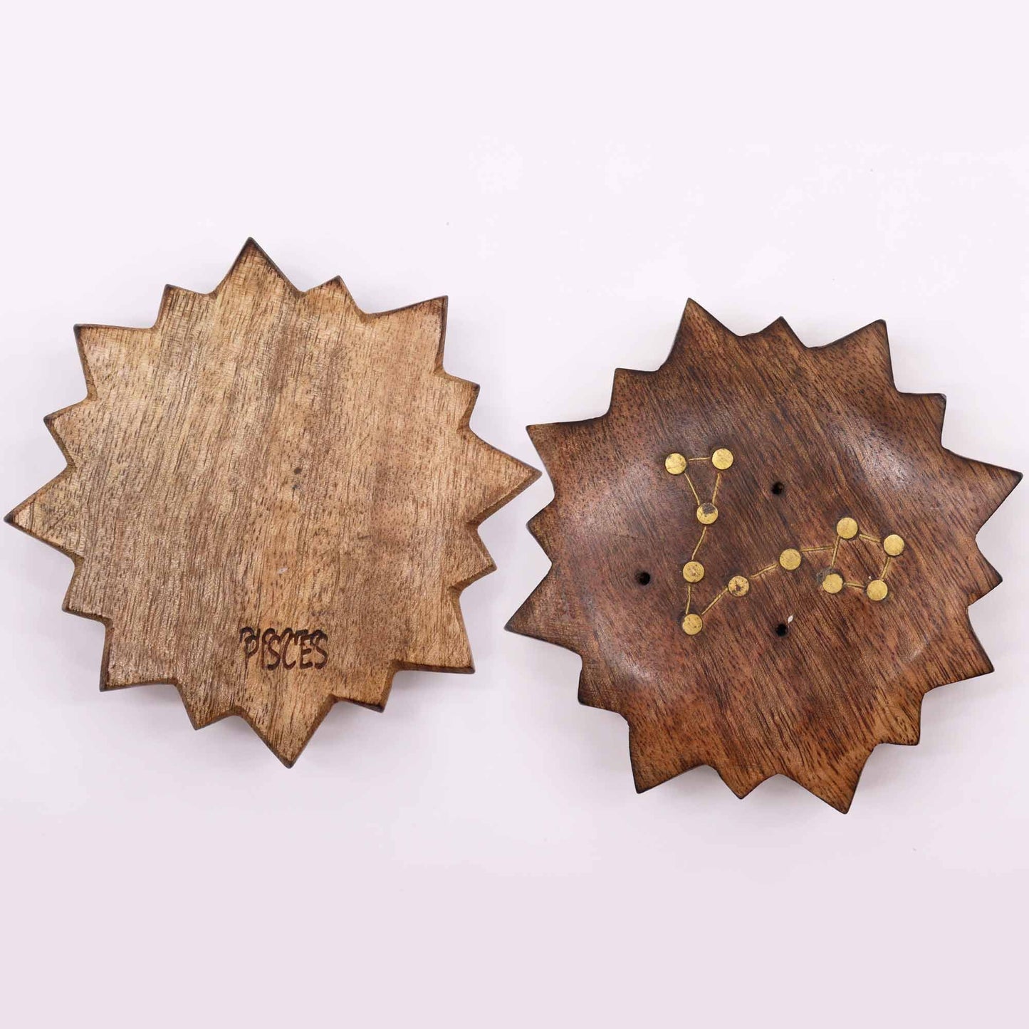 Engraved and Brass Zodiac Sign Incense Burner - Sun