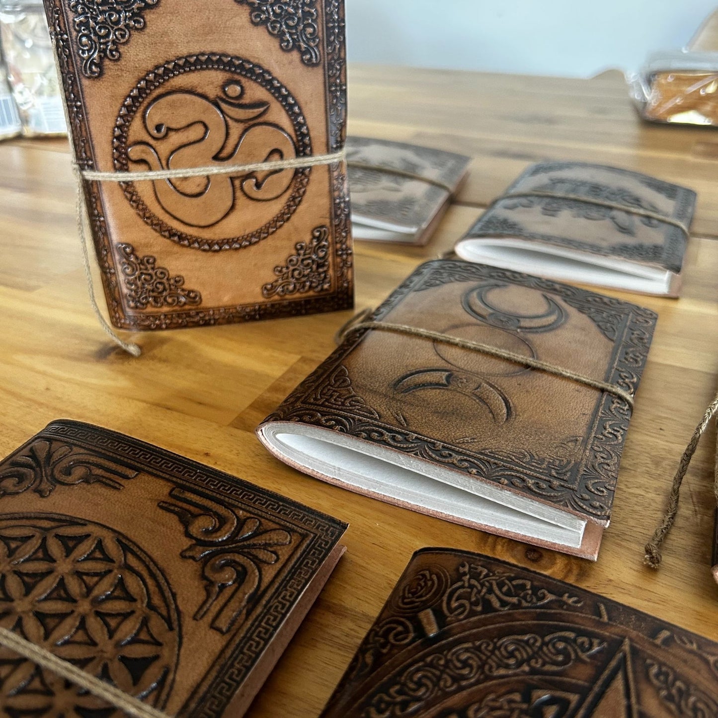 Assorted Esoteric Leather Notebooks - 15x11.5 cm