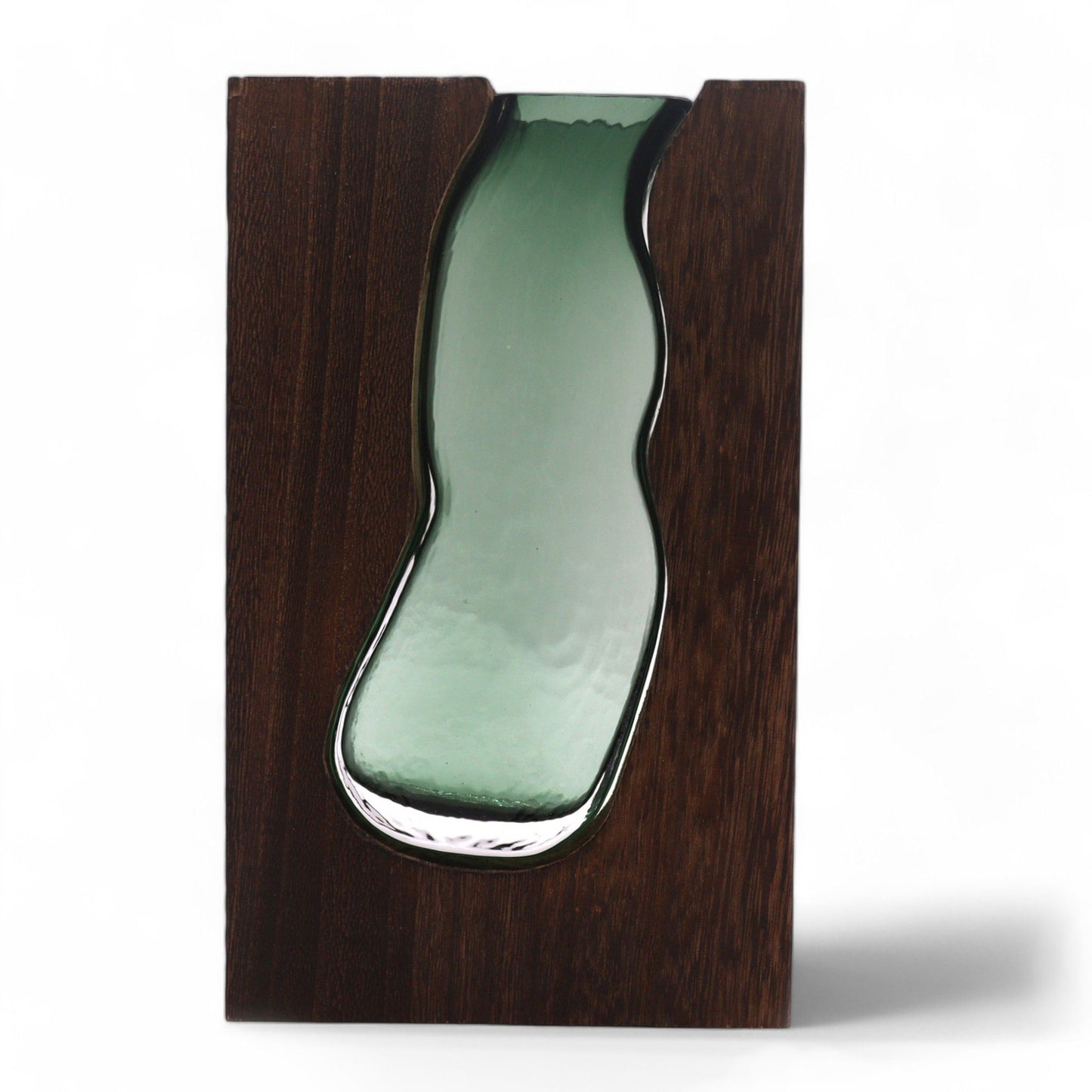 Glass Vase/Terrarium inside Dark Tung Wood