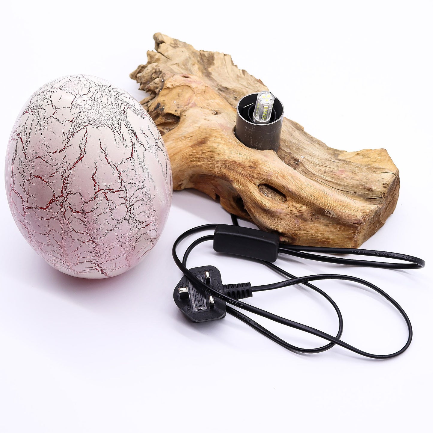 DriftGlow Lamp Crackle Fire Egg Shade - Orange