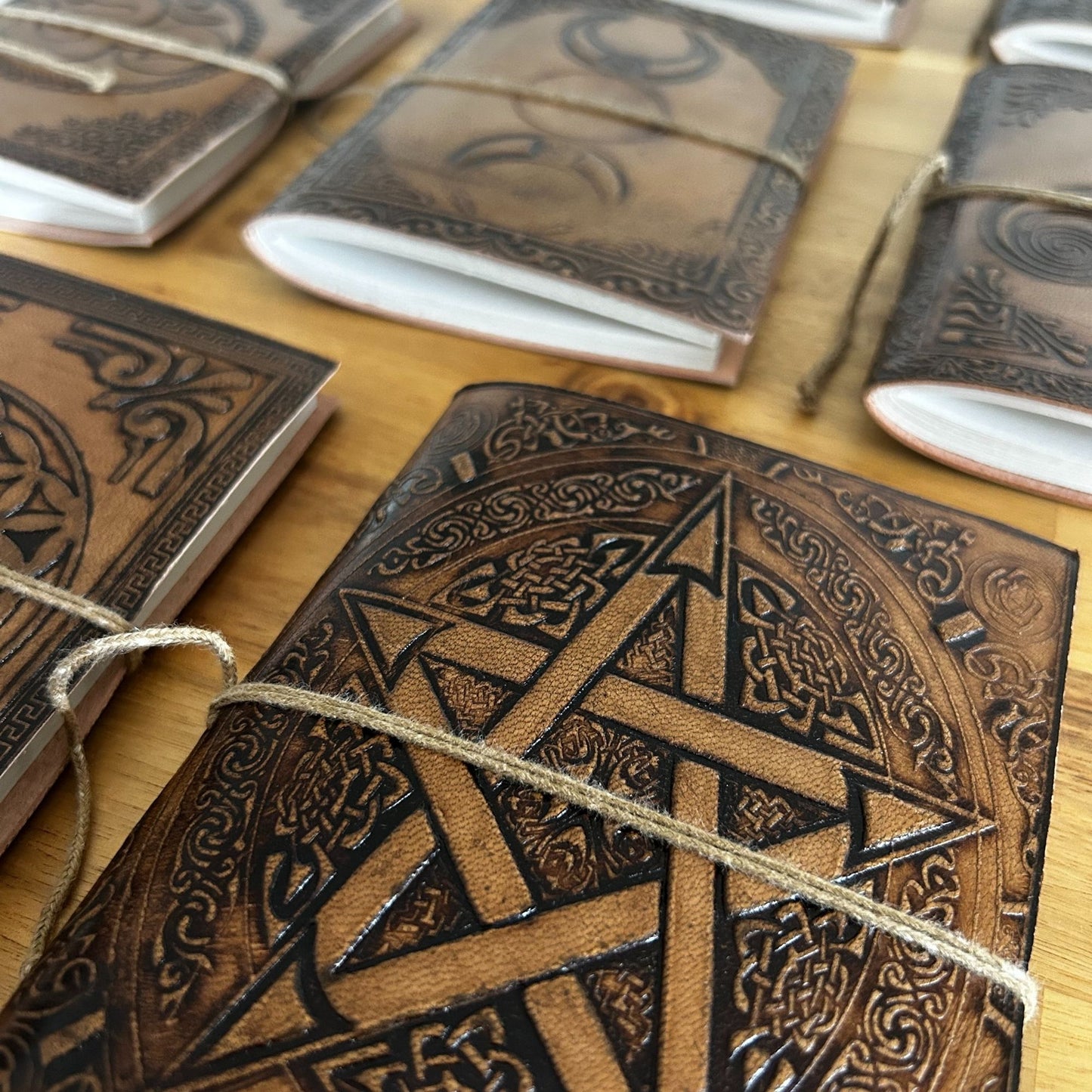 Assorted Esoteric Leather Notebooks - 15x11.5 cm