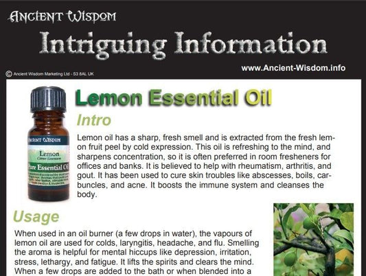 Lemon Essential Oil Info