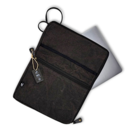 Stonewash  Large Laptop Pouch - Charcoal