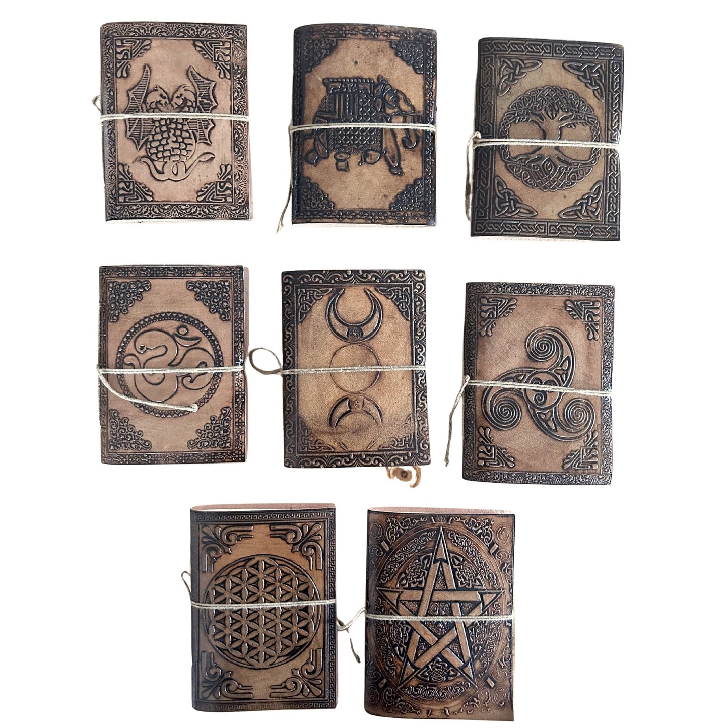Assorted Esoteric Leather Notebooks - 15x11.5 cm