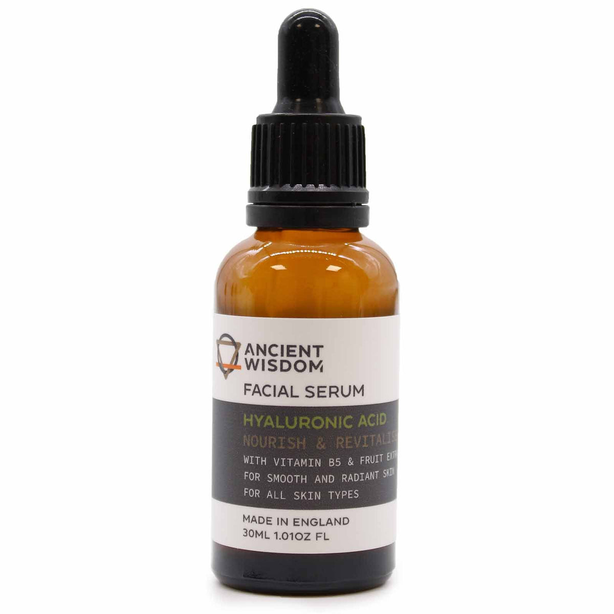 Hyaluronic acid facial serum in a sleek glass dropper bottle, a luxurious skincare gift