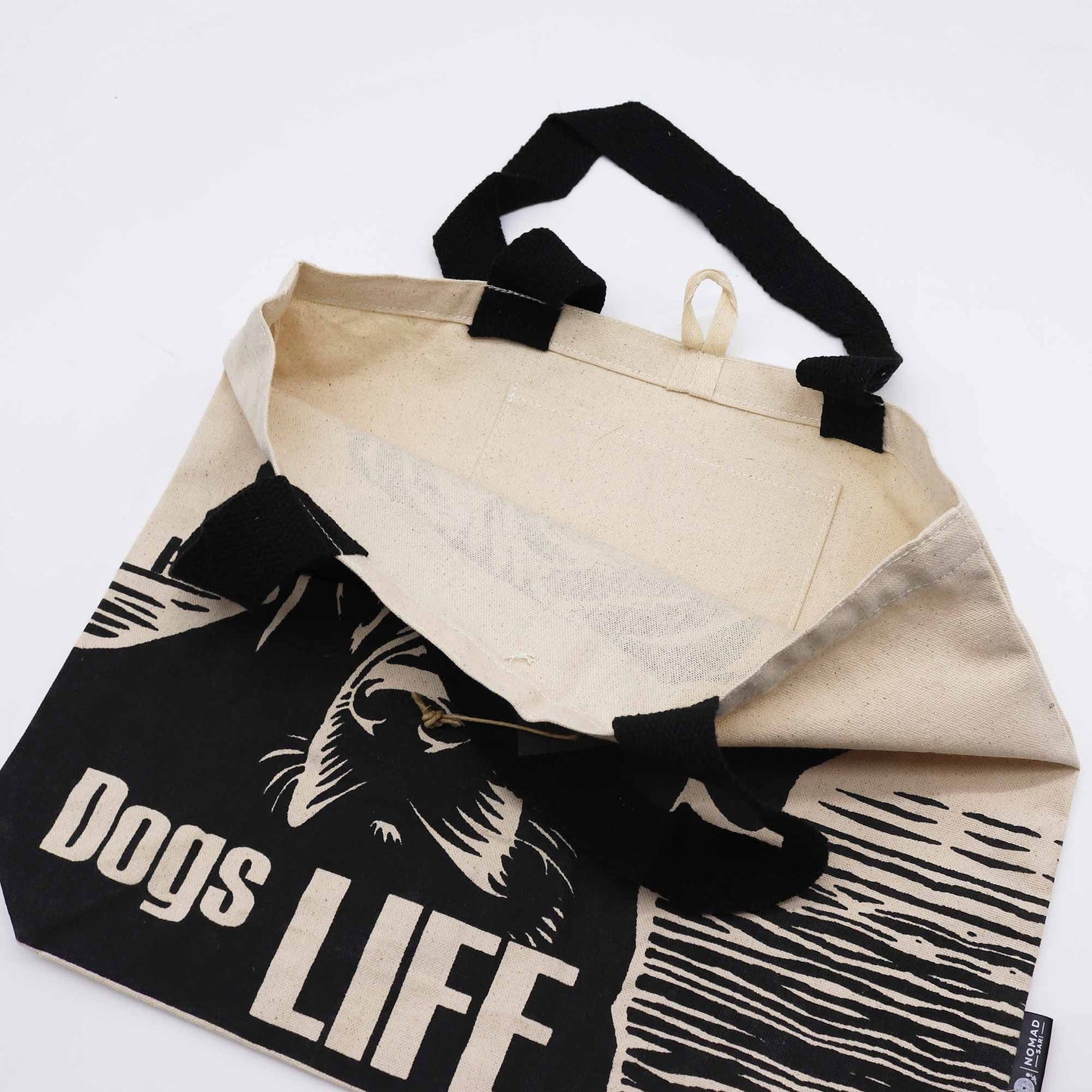 Iconic Classic Tote Bag - It's a Dogs Life - White 10oz