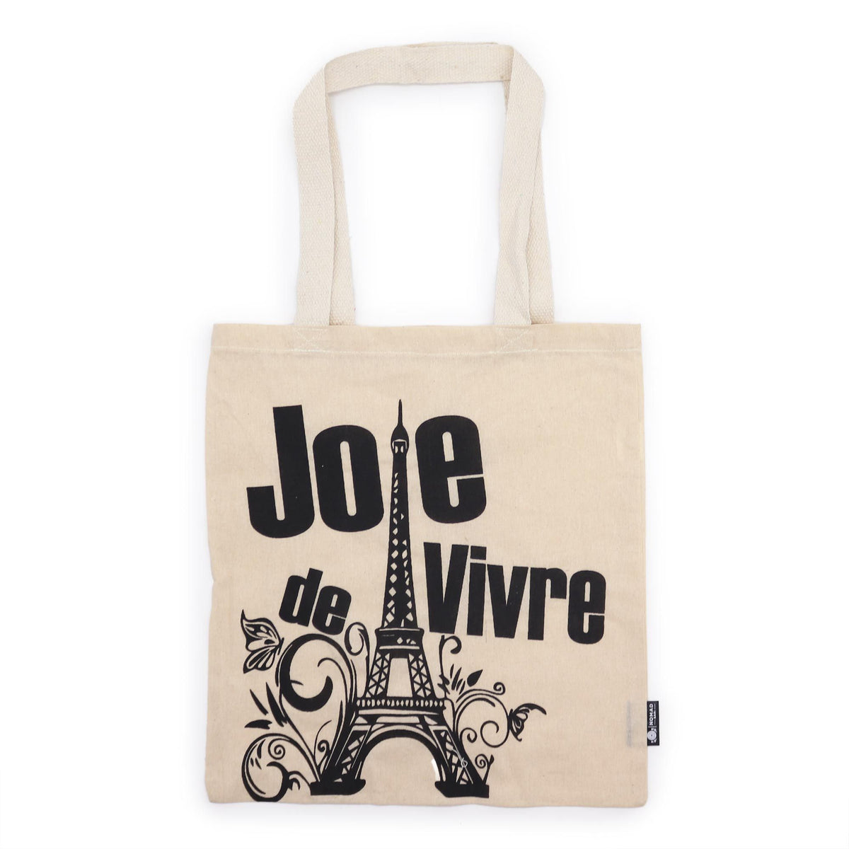 Natural 4oz cotton tote bag from an assorted mix of 10 designs, a reusable everyday gift bag