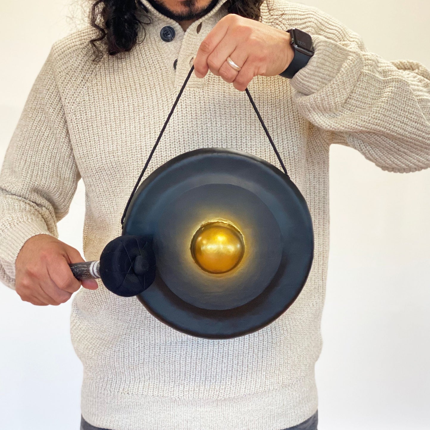 Small Healing Gong in Stand - 25cm - Black