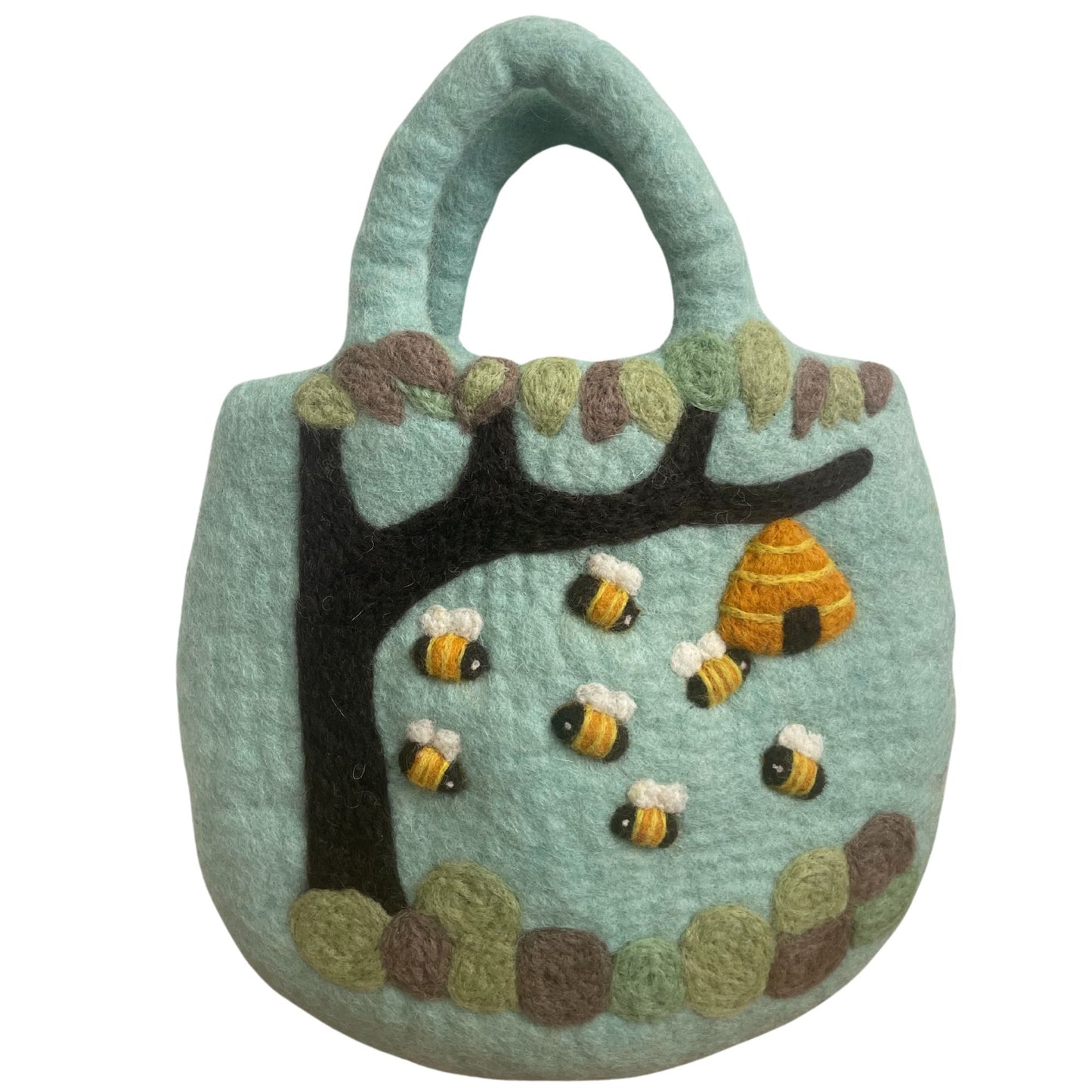 Tree and Beehive Felted Bag
