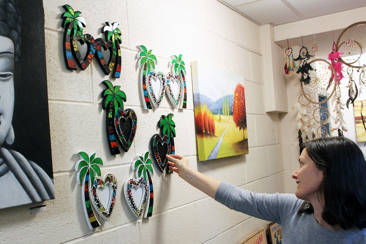 Large Mosaic Coconut Picture Frame - Double