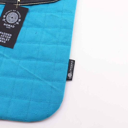 Laptop Padded Pouch - Terrific Turquoise - 14oz Stonewash