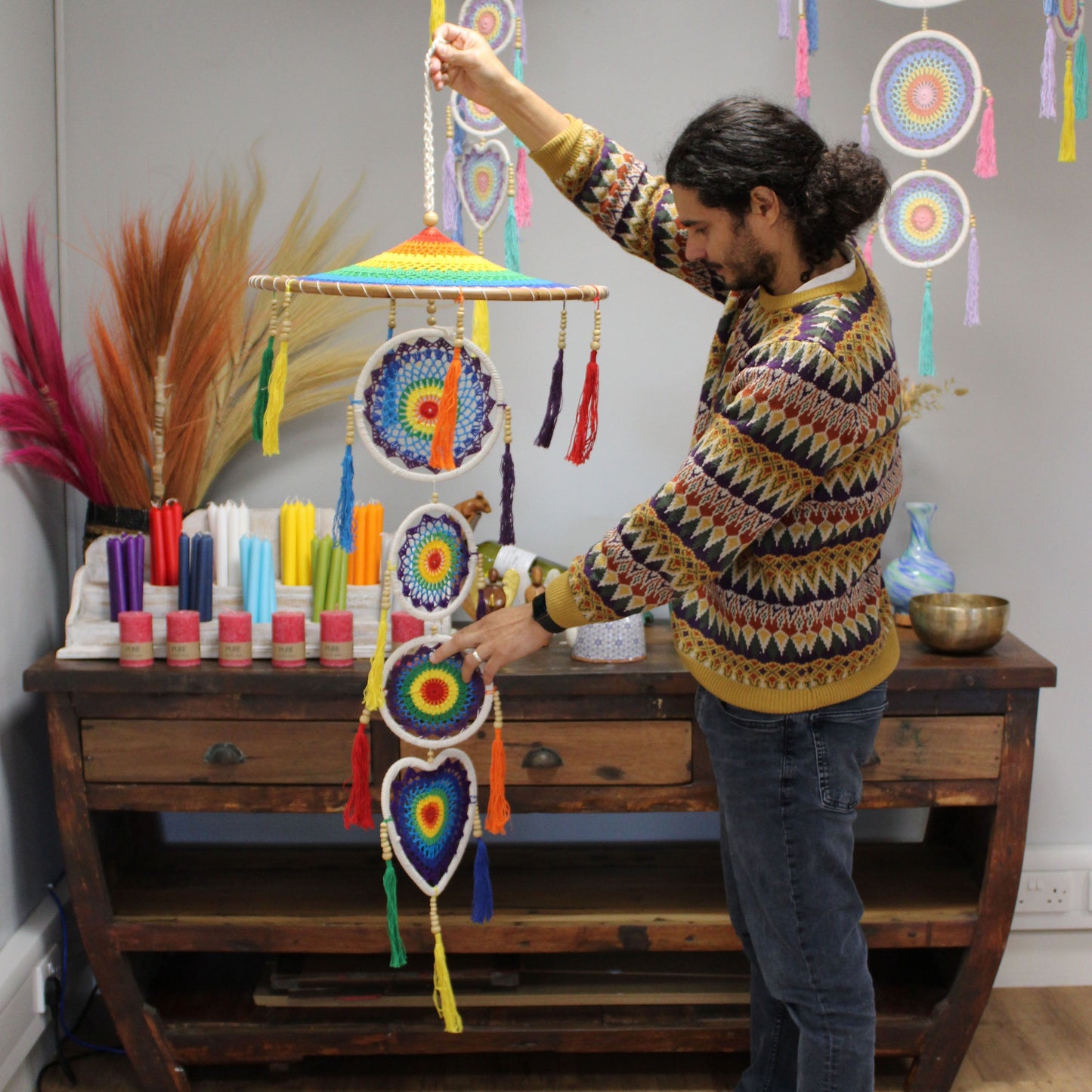 Extra Large Drama Dreancatcher - Vivid Rainbow