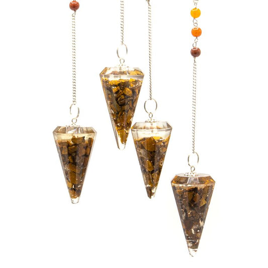 Orgonite Power Chakra Pendulum - Tiger Eye