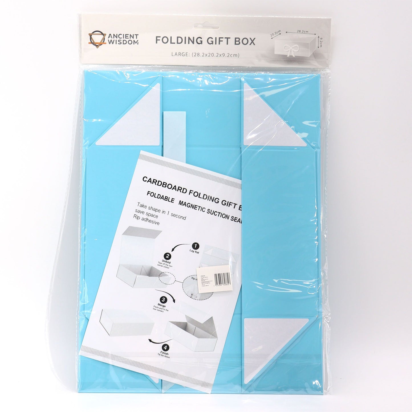 Flat Pack Gift Box - Large  (28.2x20.2x9.2cm) - Baby Blue