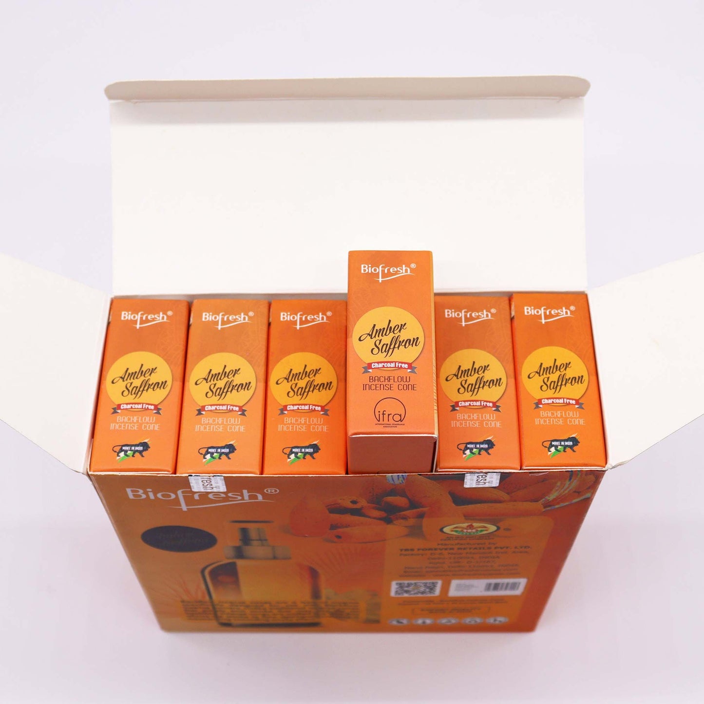 Biofresh Backflow Incense Cones - Amber Safron